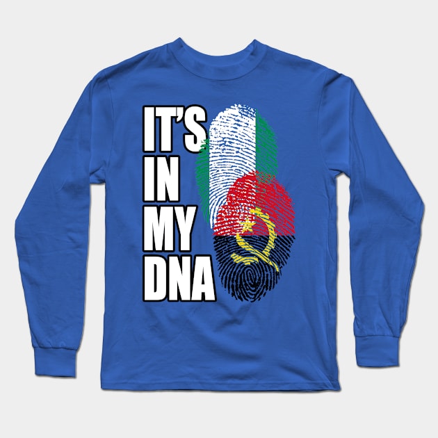 Angolan And Nigerian Mix Heritage DNA Flag Long Sleeve T-Shirt by Just Rep It!!